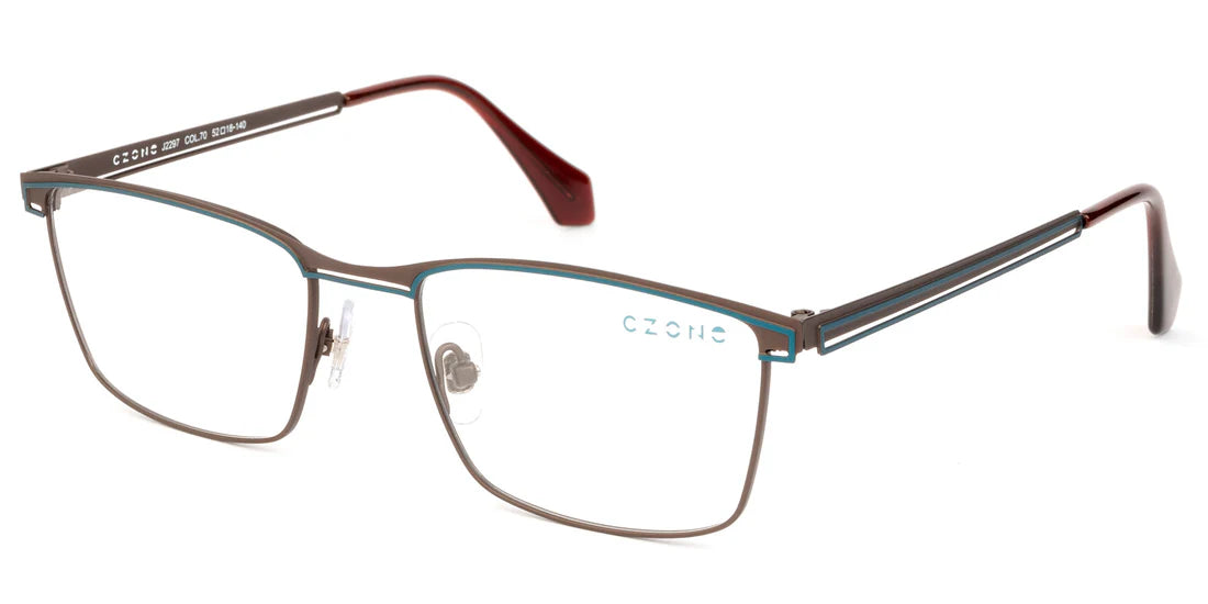 Brown Full Rim Rectangle Eyeglasses J2297