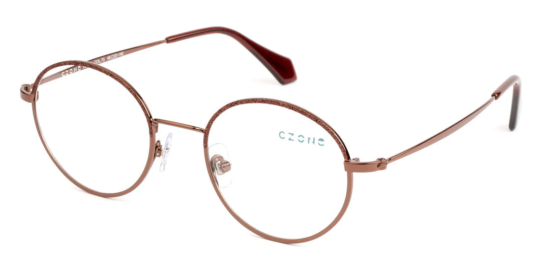 Brown Full Rim Round Eyeglasses X2280