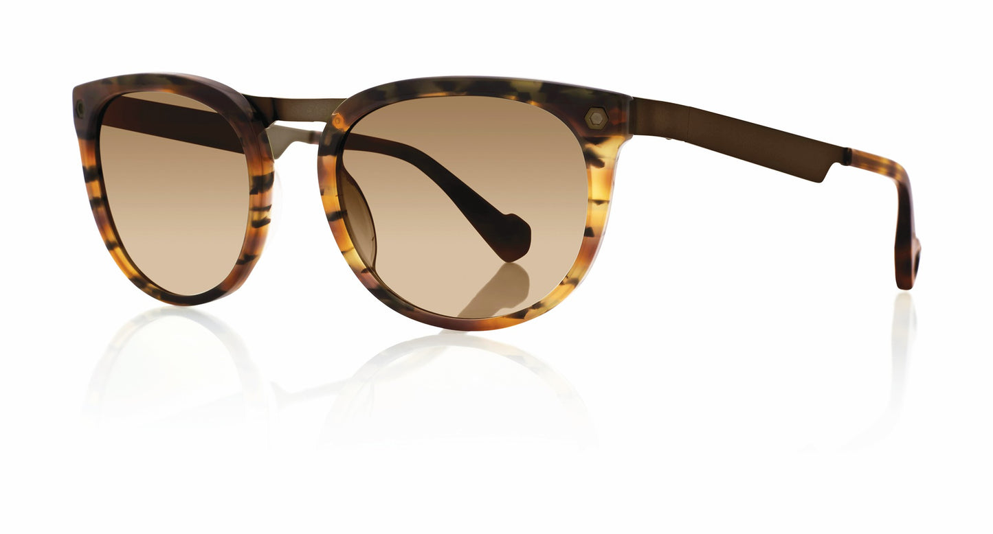 Brown Full Rim Round Sunglasses Carter C2 Salt KRS028