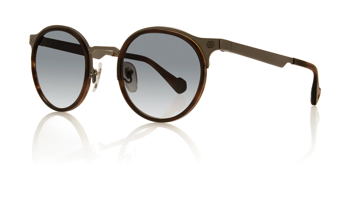 Brown Full Rim Round Sunglasses Oscar C1 Noir KRS037