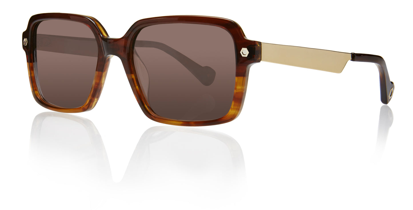 Brown Full Rim Square Sunglasses Rowan C2 KRS004