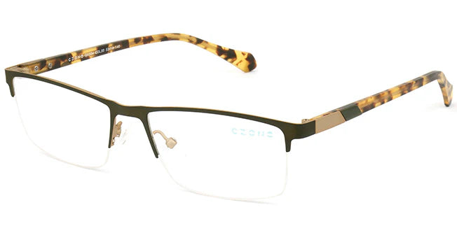 Brown Semi-Rimless Rectangle Eyeglasses Q5204