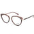 Brown Transparent Full Frame Oval Eyeglasses WM50143