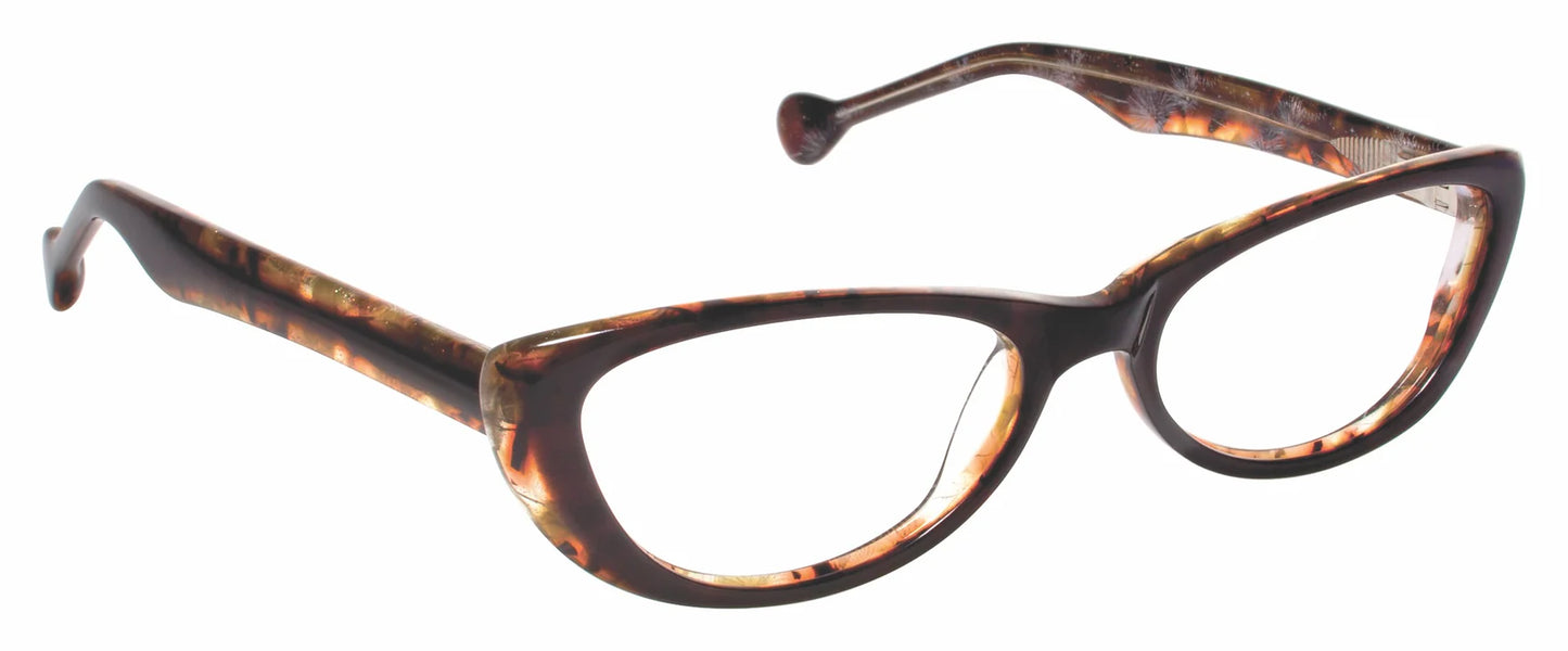 Brown Transparent Full Rim Cat Eye Eyeglasses LL127