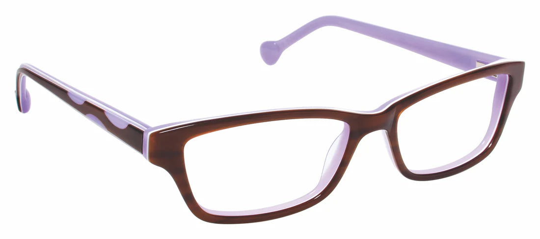 Brown Transparent Full Rim Rectangle Eyeglasses LL132