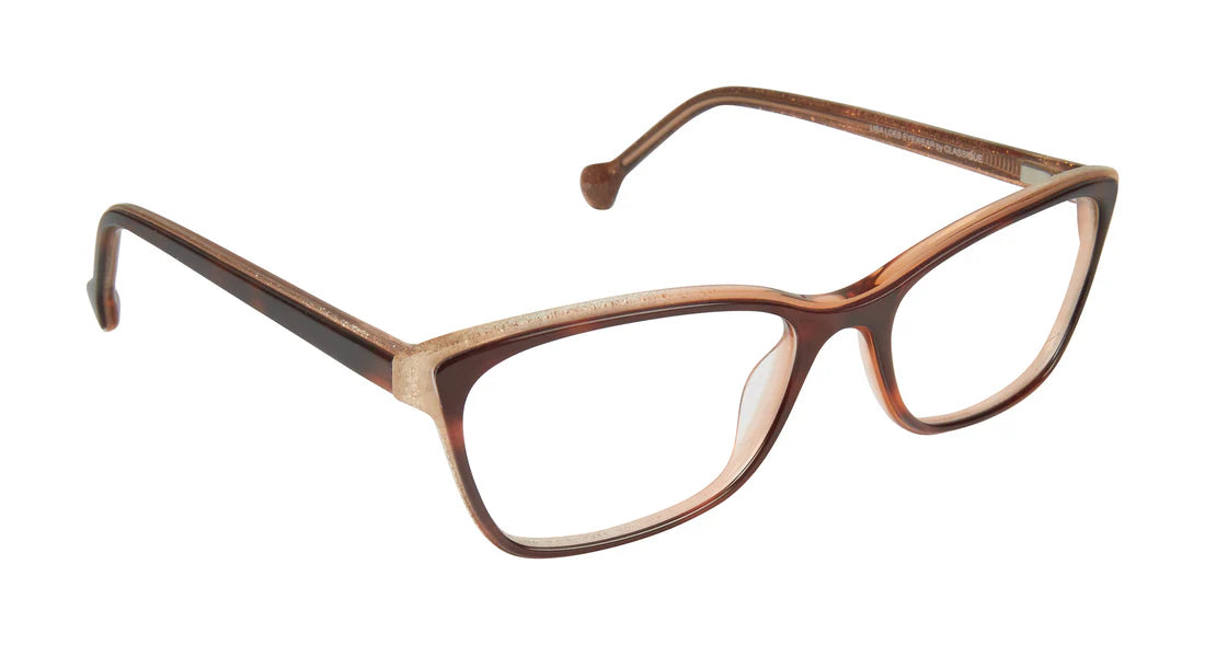 Brown Transparent Full Rim Rectangle Eyeglasses LL180