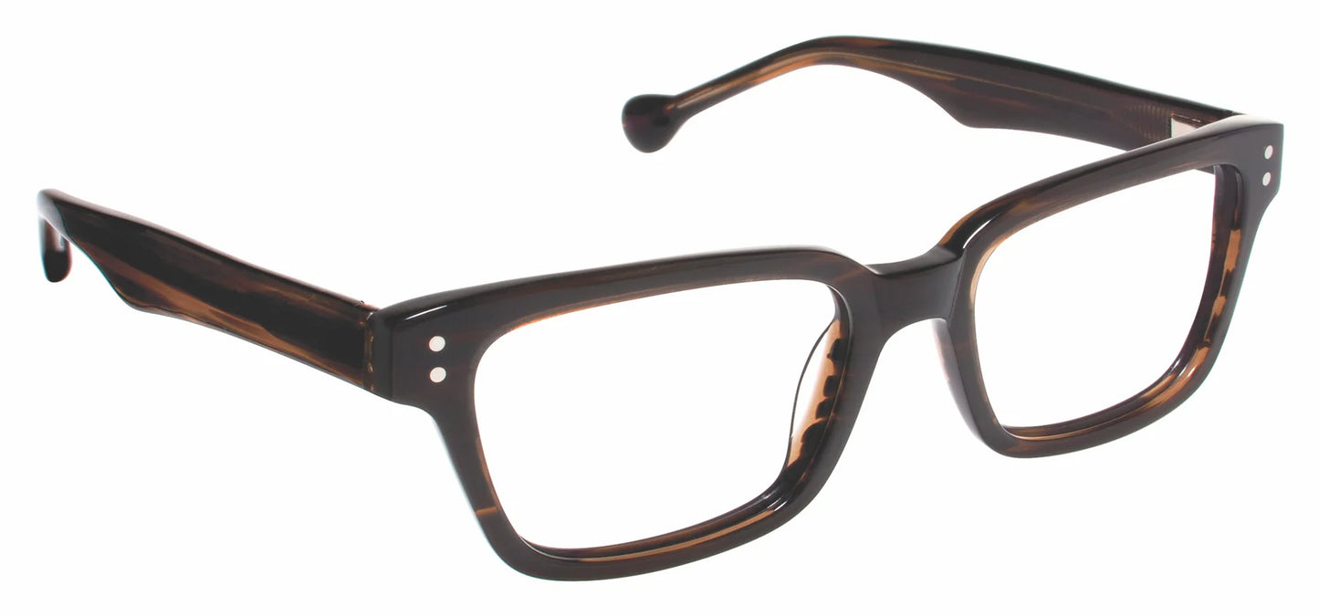 Brown Transparent Full Rim Square Eyeglasses LL129