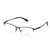 Brown Transparent Semi Rim Rectangle Eyeglasses WM50227