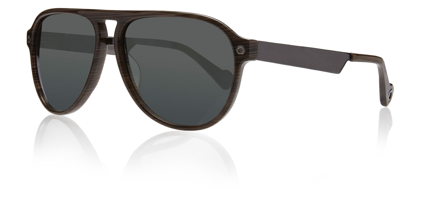 Charcoal Full Rim Oval Sunglasses Wes C3 KRS011