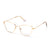 Gold Full Frame Rectangle Eyeglasses CSNY30084