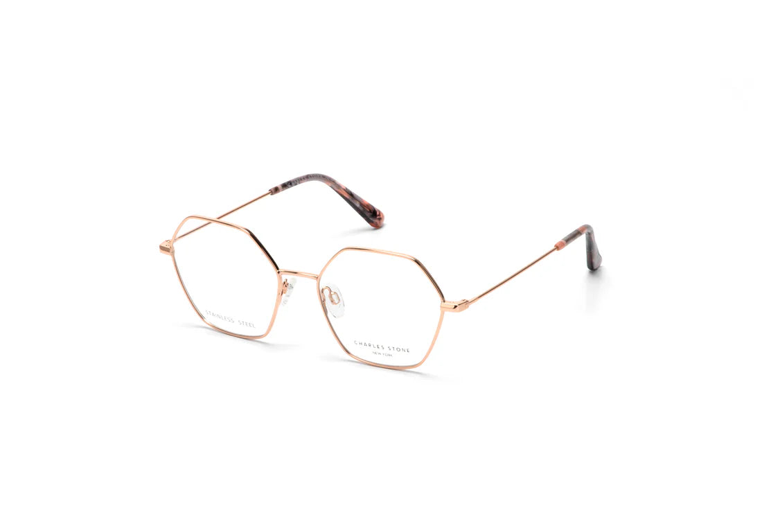 Gold Full Frame Rectangle Eyeglasses CSNY30099