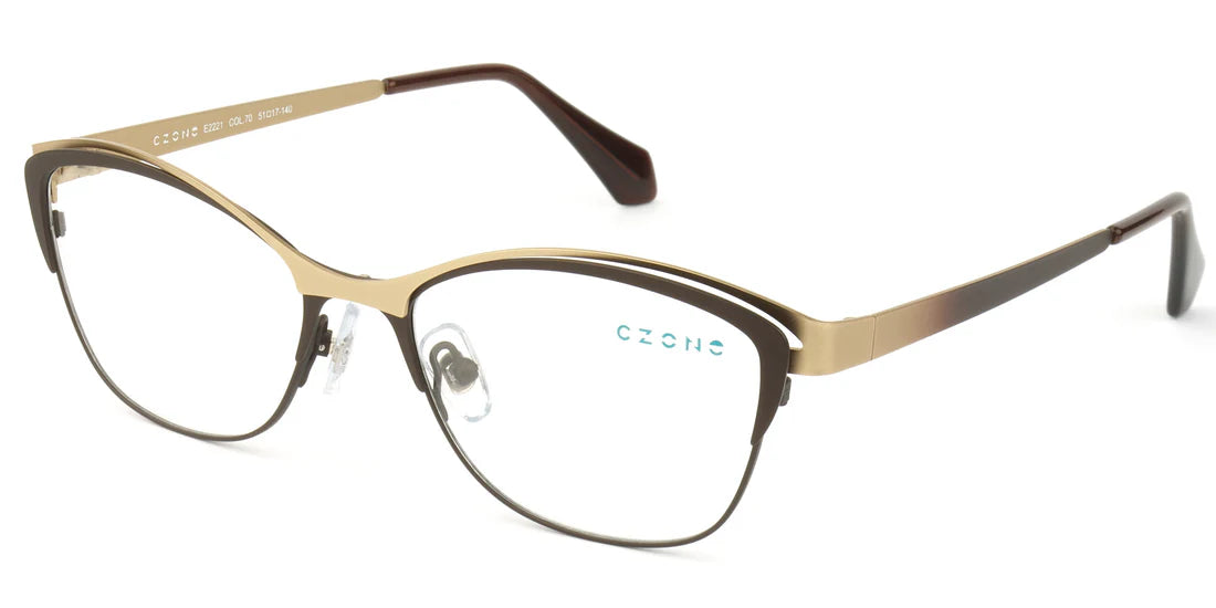 Gold Full Rim Cat Eye Eyeglasses E2221
