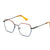 Gray Full Frame Rectangle Eyeglasses CSNY30111