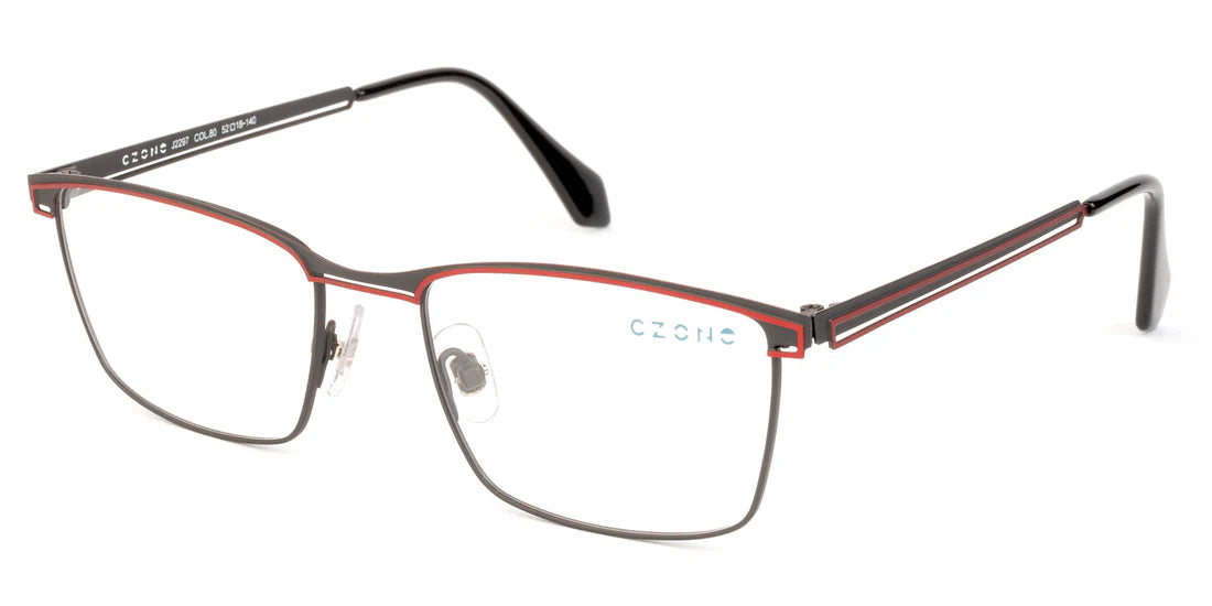 Gray Full Rim Rectangle Eyeglasses J2297