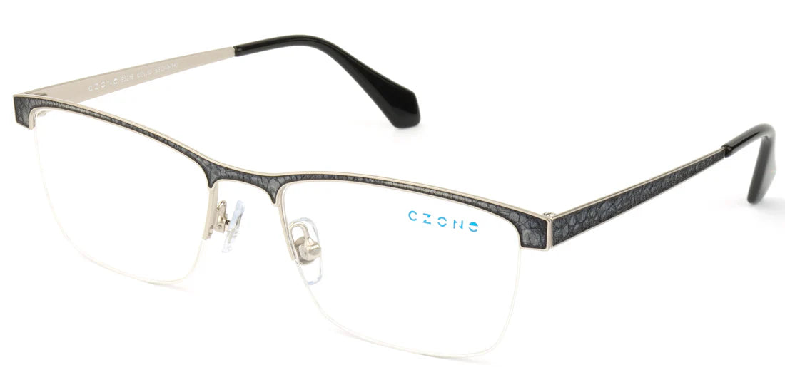 Gray Semi-Rimless Rectangle Eyeglasses E2218