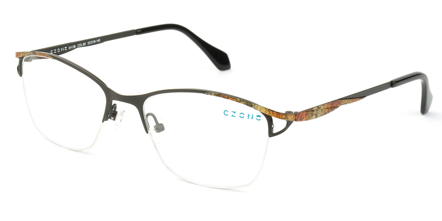 Gray Semi-Rimless Square Eyeglasses E4136