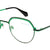 Green Full Rim Round Eyeglasses J2302