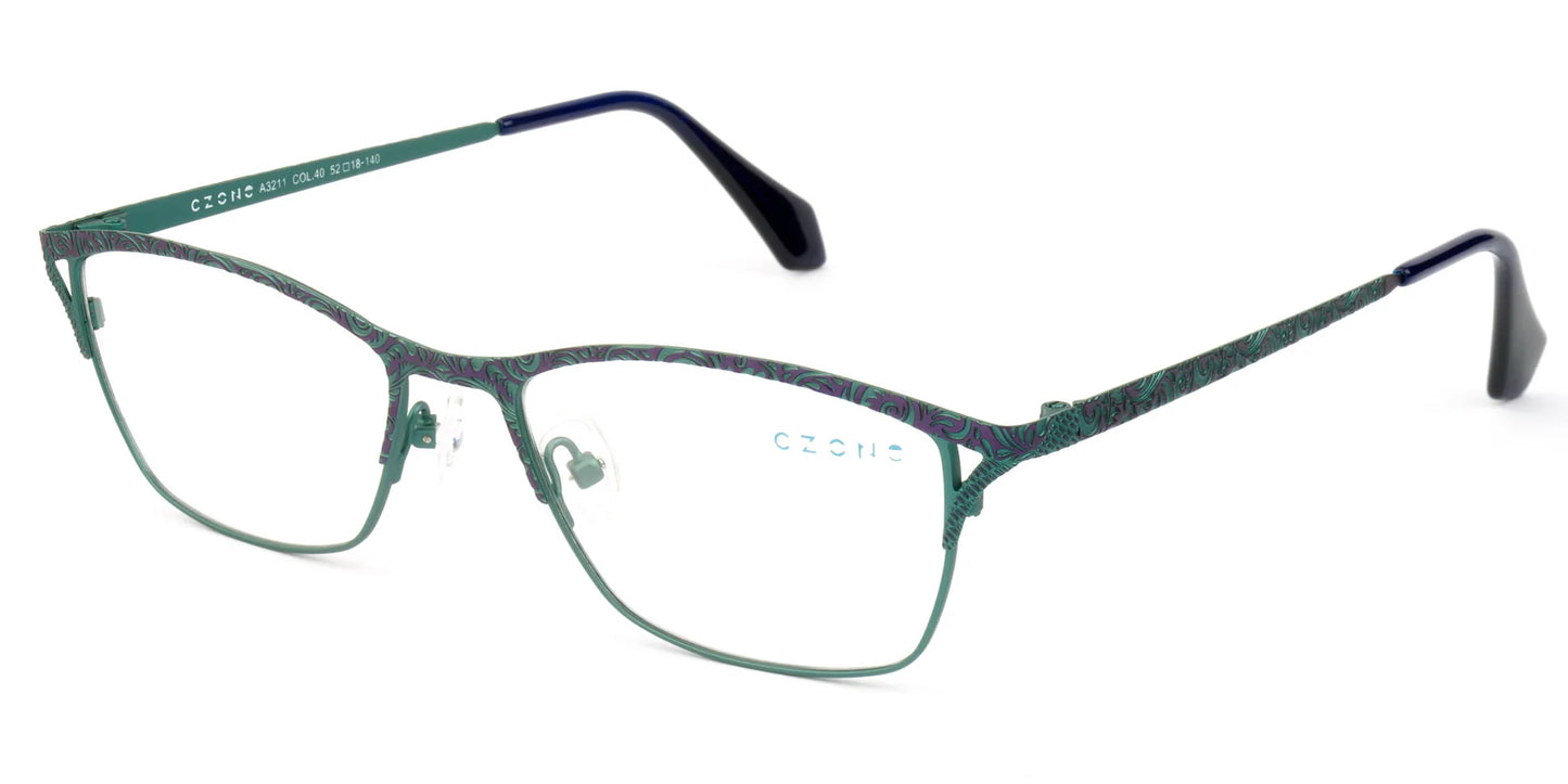 Green Full Rim Square Eyeglasses A3211