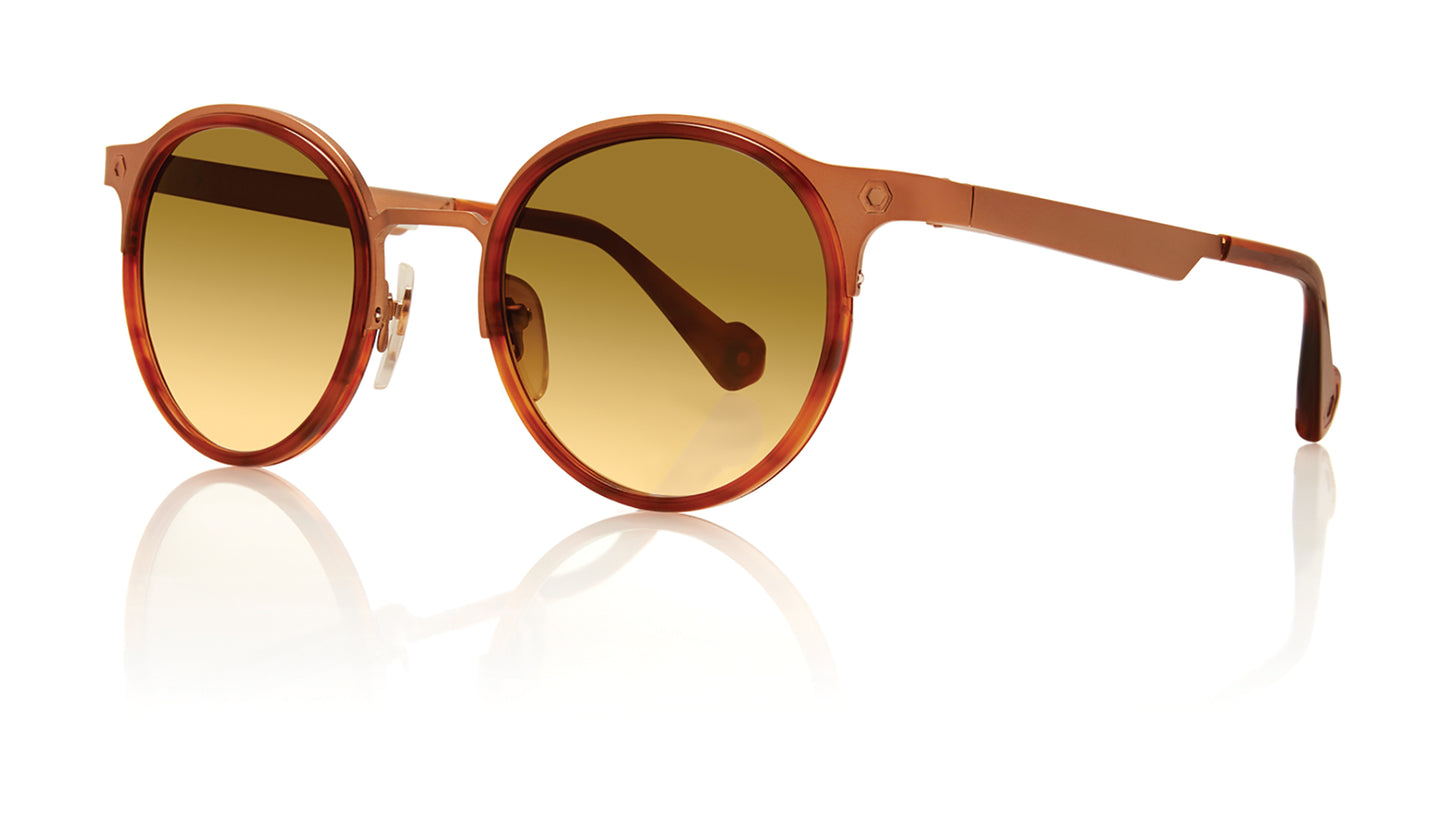 Honey Full Rim Round Sunglasses Oscar C2 Chestnut KRS037