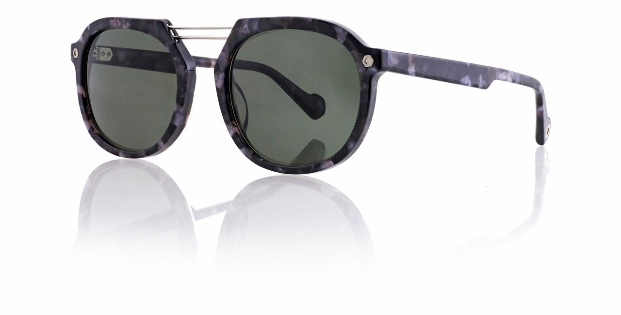 NavyBlue Full Rim Round Sunglasses AUGUST Noir KRS021