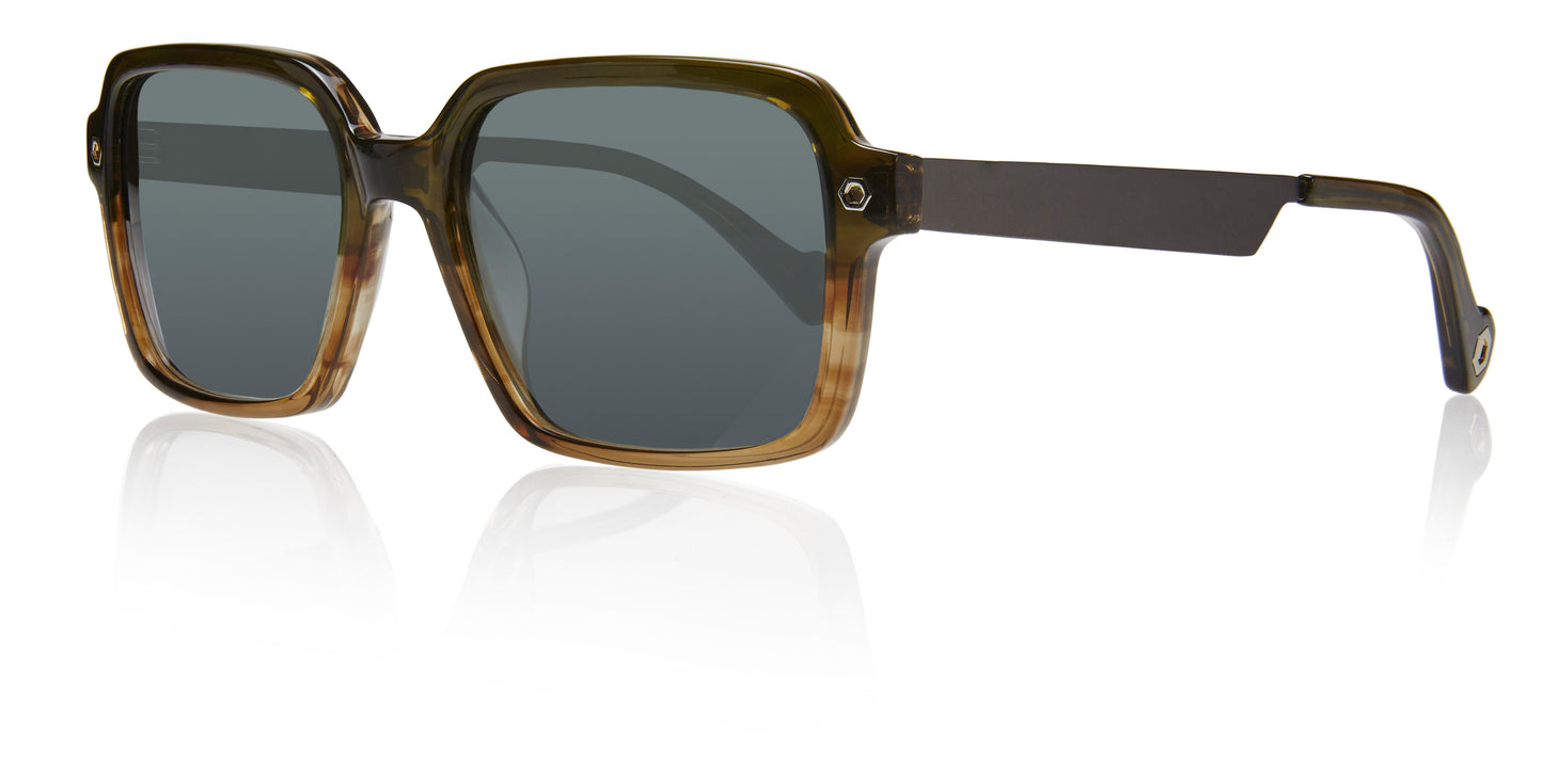 Olive Full Rim Square Sunglasses Rowan C3 KRS004