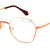 Orange Full Rim Round Eyeglasses W4139