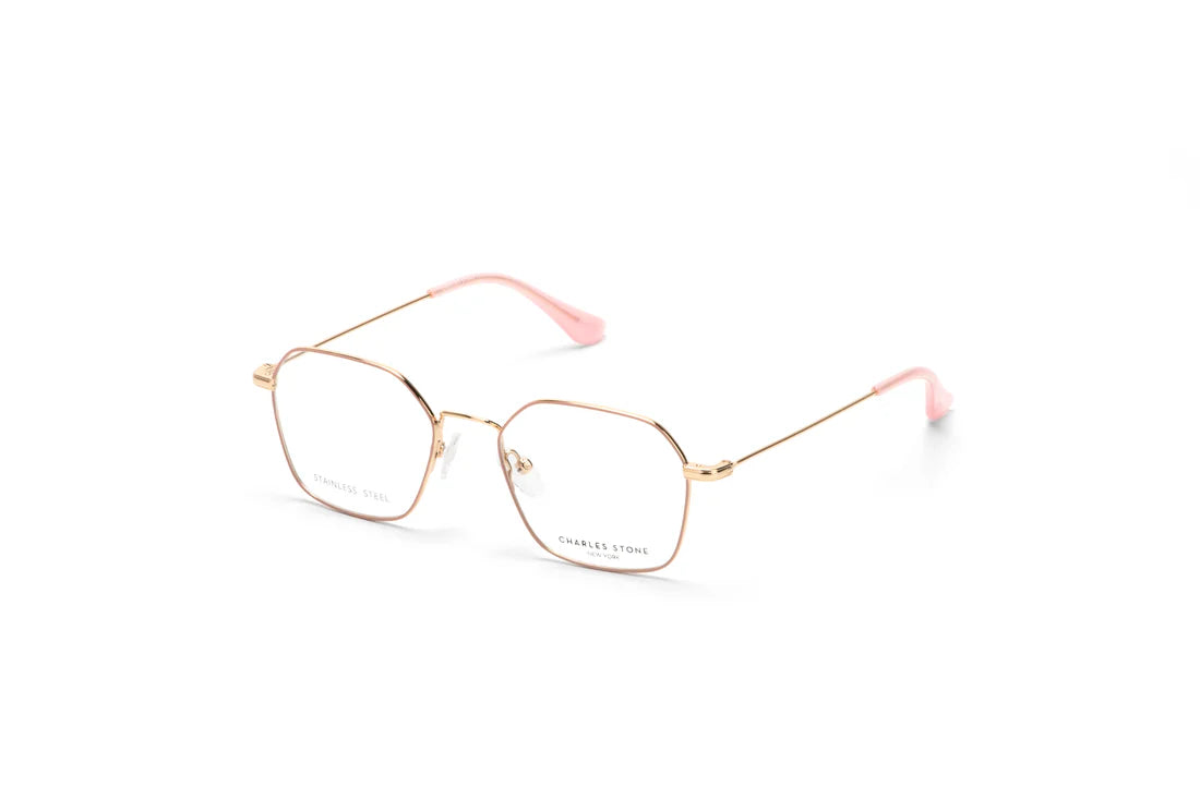 Pink Full Frame Rectangle Eyeglasses CSNY30080