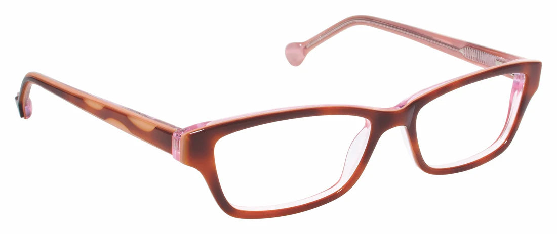 Pink Transparent Full Rim Rectangle Eyeglasses LL132