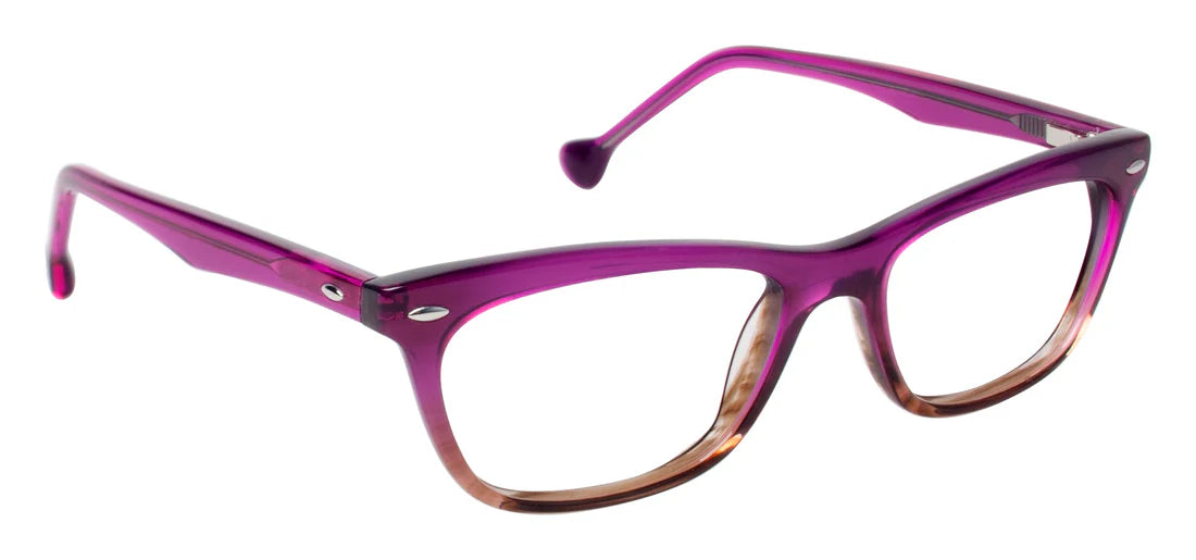 Pink Transparent Full Rim Rectangle Eyeglasses LL144