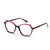 Pink Transparent Full Rim Rectangle Eyeglasses WM50216