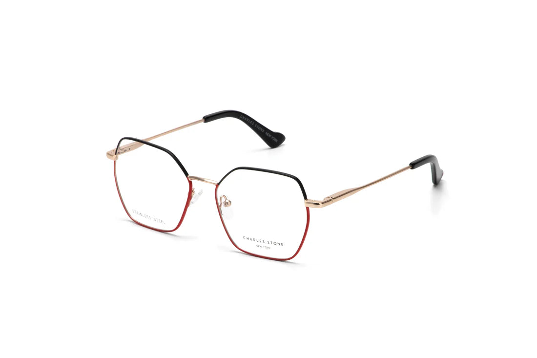 Red Full Frame Rectangle Eyeglasses CSNY30111