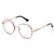 Red Full Frame Round Eyeglasses CSNY30122