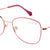 Red Full Rim Modified Oval Eyeglasses W2254