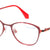Red Full Rim Modified Oval Eyeglasses X1217