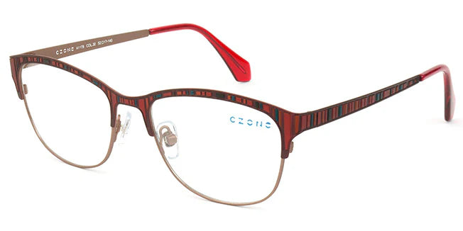 Red Full Rim Oval Eyeglasses A1178