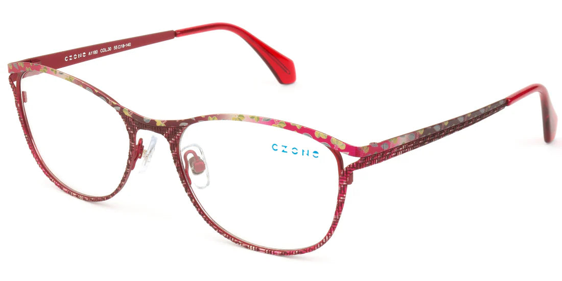 Red Full Rim Oval Eyeglasses A1180