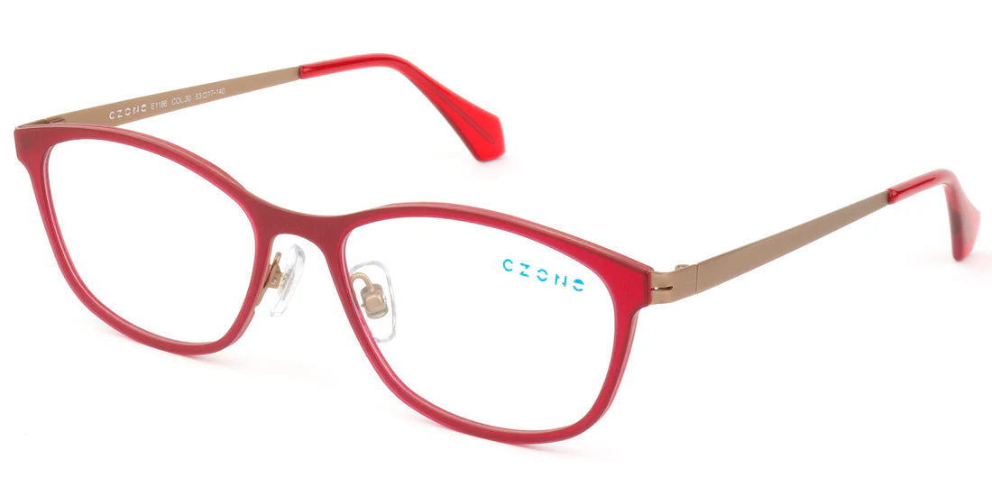 Red Full Rim Oval Eyeglasses E1186