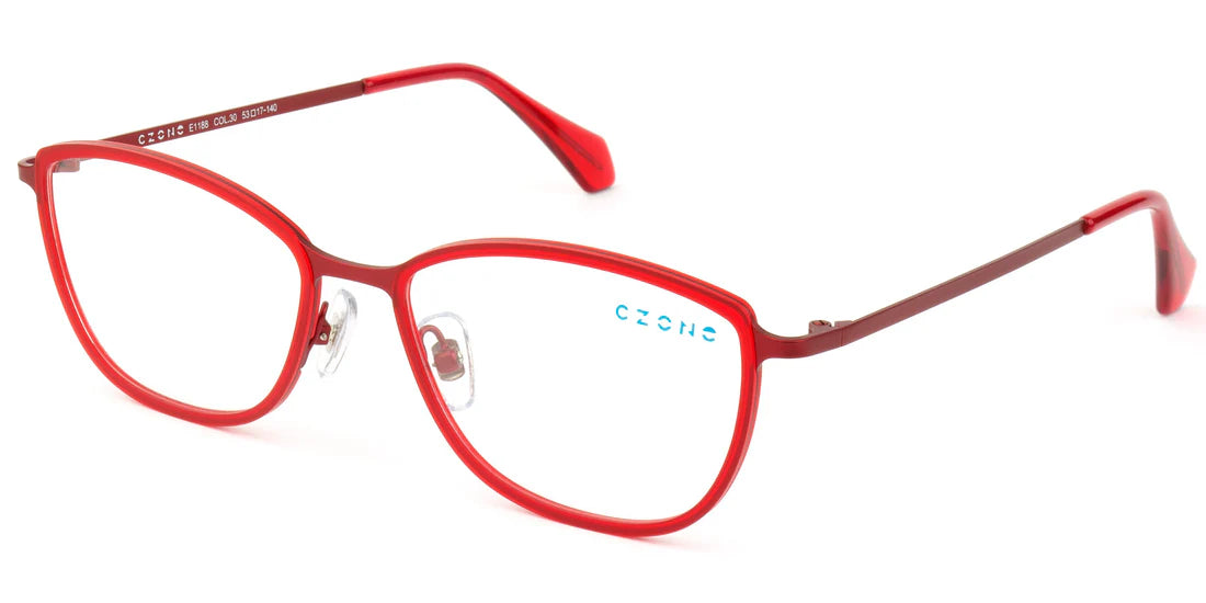Red Full Rim Oval Eyeglasses E1188