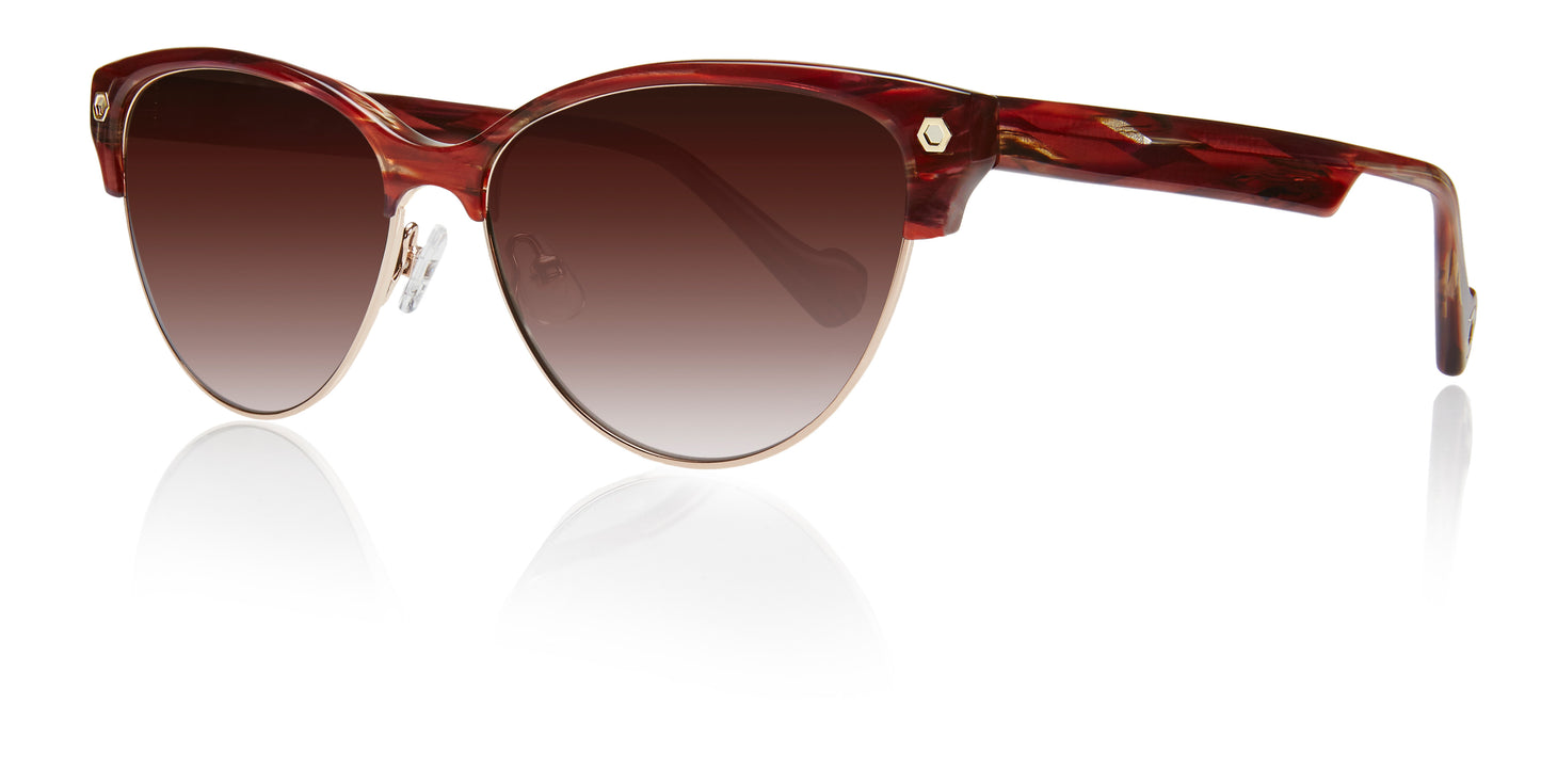 Red Full Rim Oval Sunglasses Sierra C3 KRS010