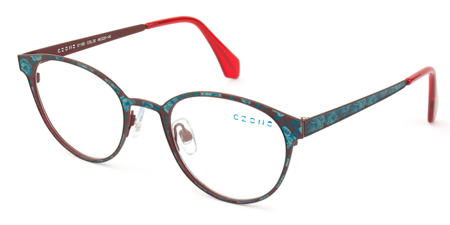 Red Full Rim Round Eyeglasses E1195