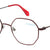 Red Full Rim Round Eyeglasses U1202