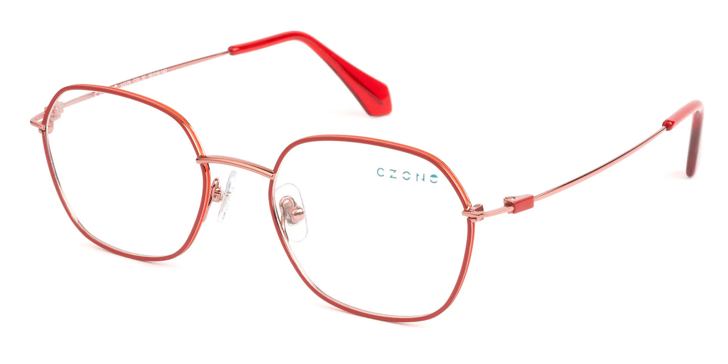 Red Full Rim Round Eyeglasses X2279