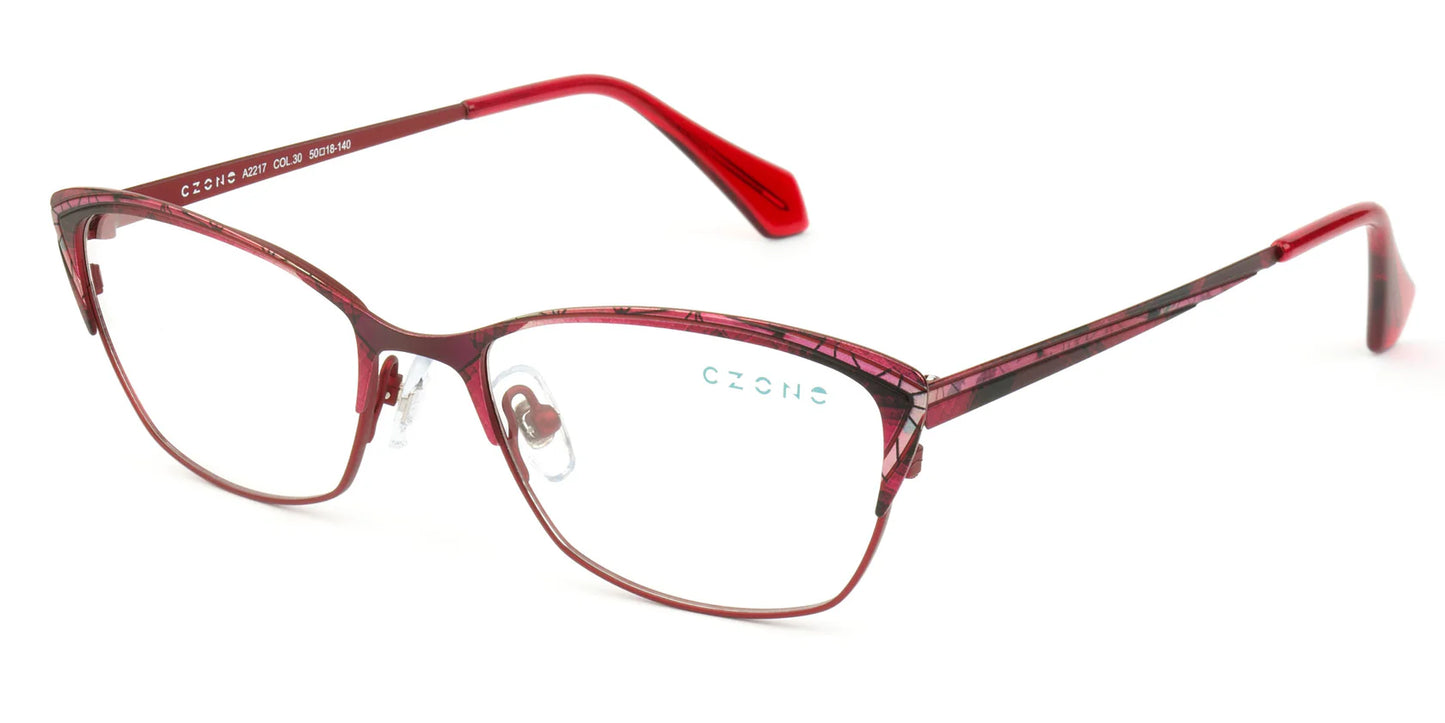 Red Full Rim Square Eyeglasses A2217