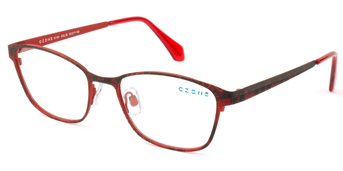 Red Full Rim Square Eyeglasses E1191