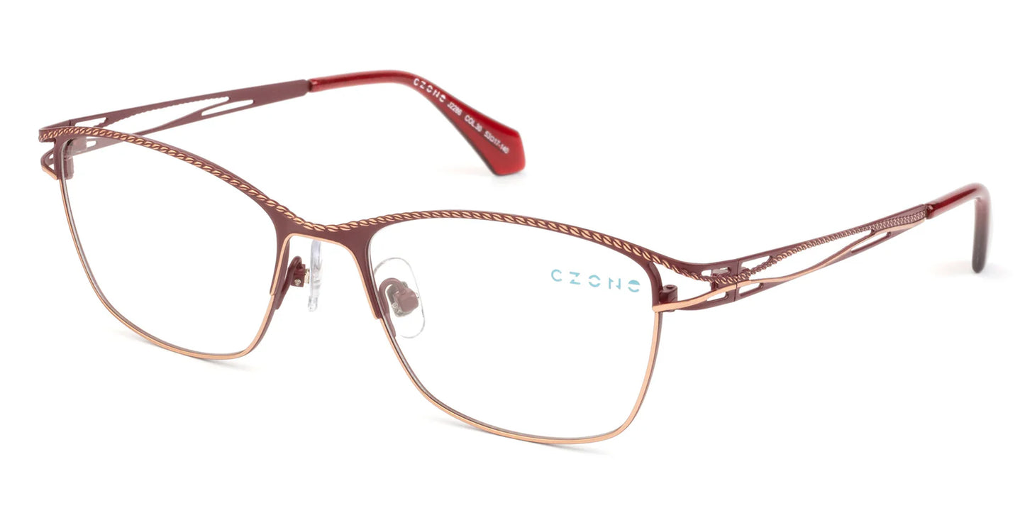 Red Full Rim Square Eyeglasses J2286