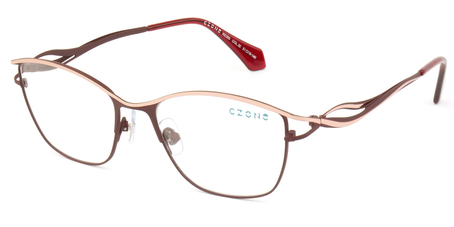 Red Full Rim Square Eyeglasses W2265