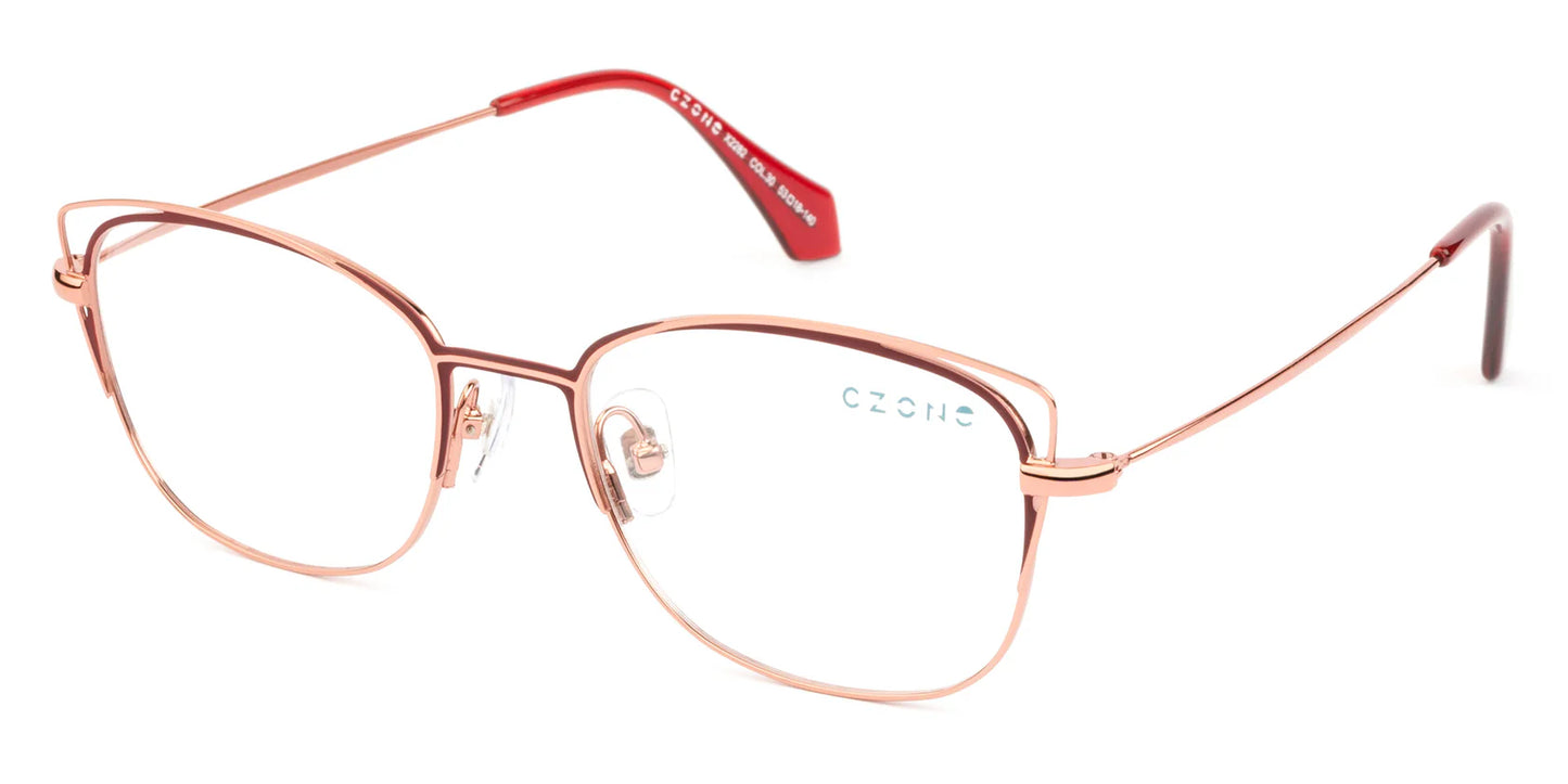 Red Full Rim Square Eyeglasses X2282