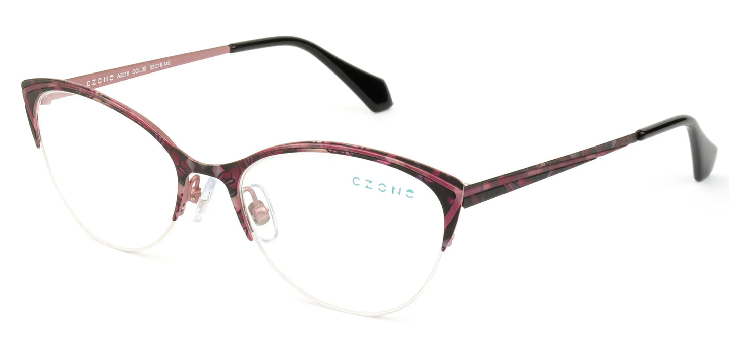 Red Semi Rim Cat Eye Eyeglasses A2216