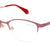 Red Semi Rimless Modified Oval Eyeglasses W2262