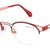 Red Semi-Rimless Round Eyeglasses Q1209